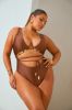 Pebble Beach Beaded 1 Piece Swimsuit - Chocolate sold by Fashion Nova