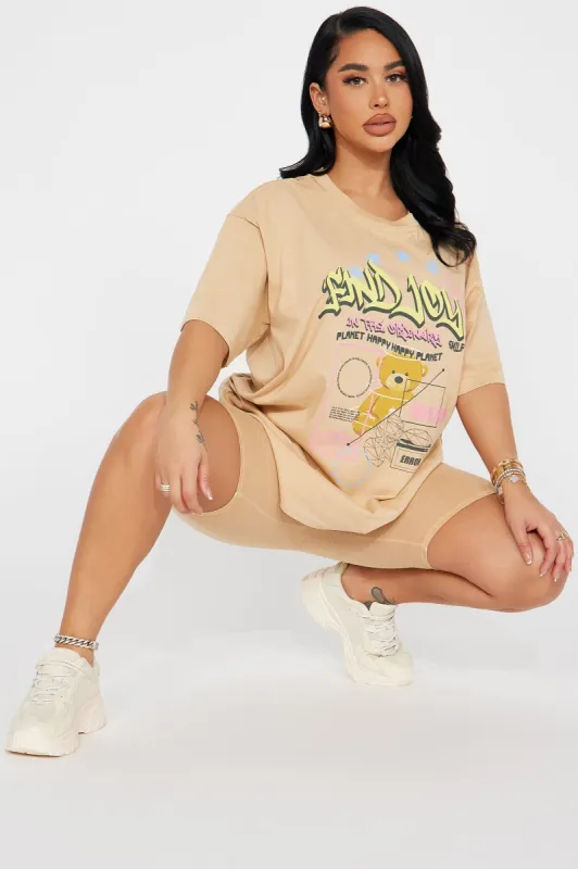 Find Joy Biker Short Set - Taupe sold by Fashion Nova