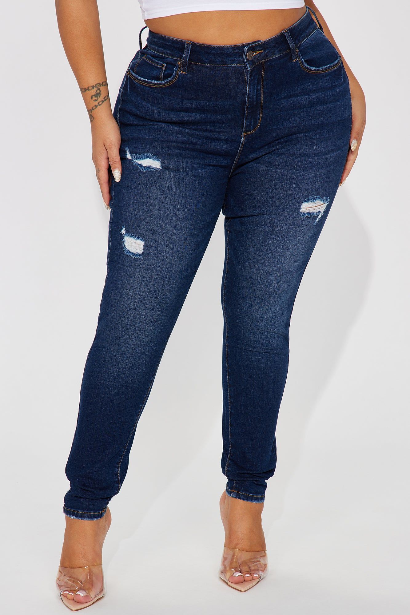 Taking Shape Booty Lifting Stretch Skinny Jeans - Dark Wash sold by Fashion Nova product image thumbnail 6