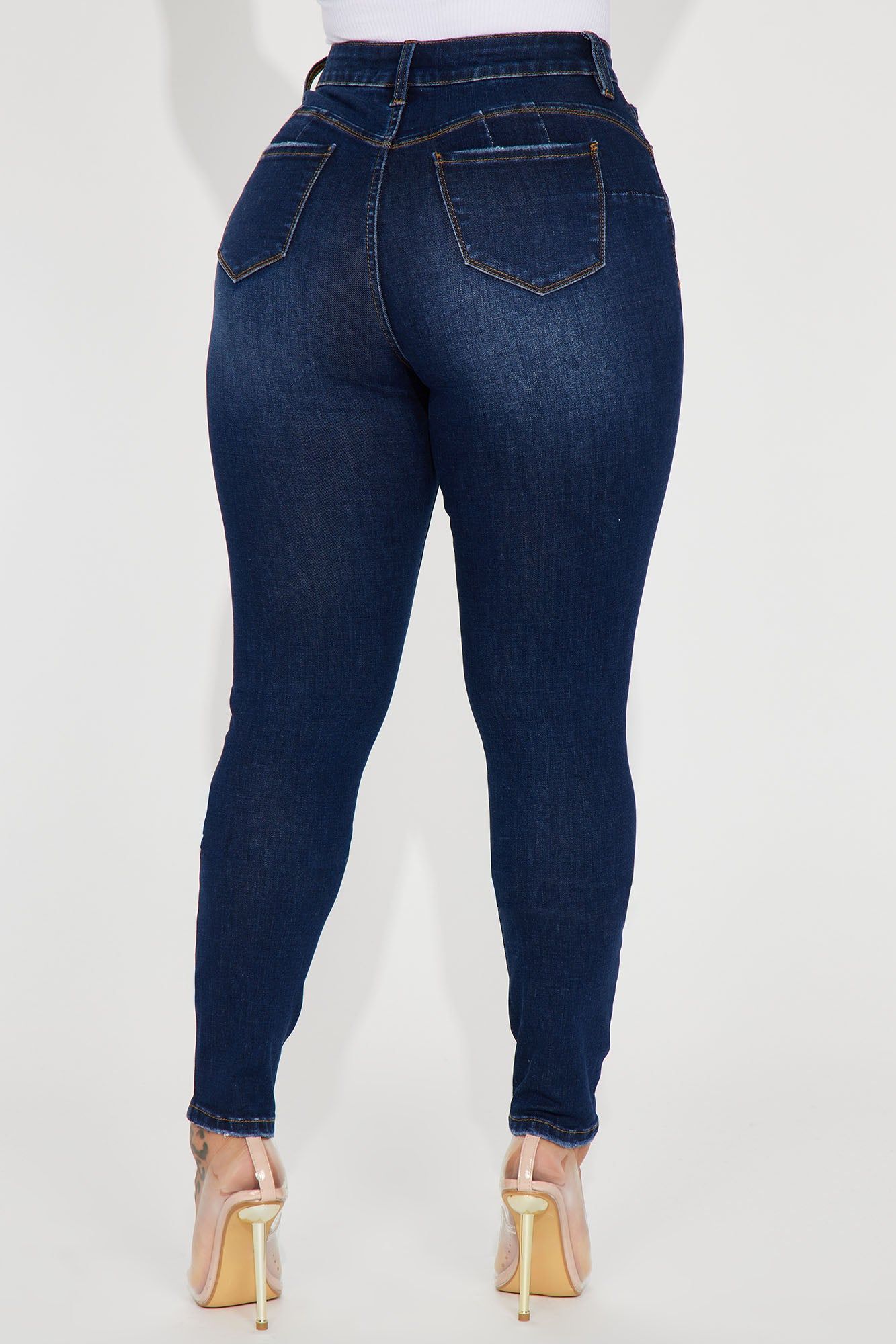Taking Shape Booty Lifting Stretch Skinny Jeans - Dark Wash sold by Fashion Nova product image thumbnail 4