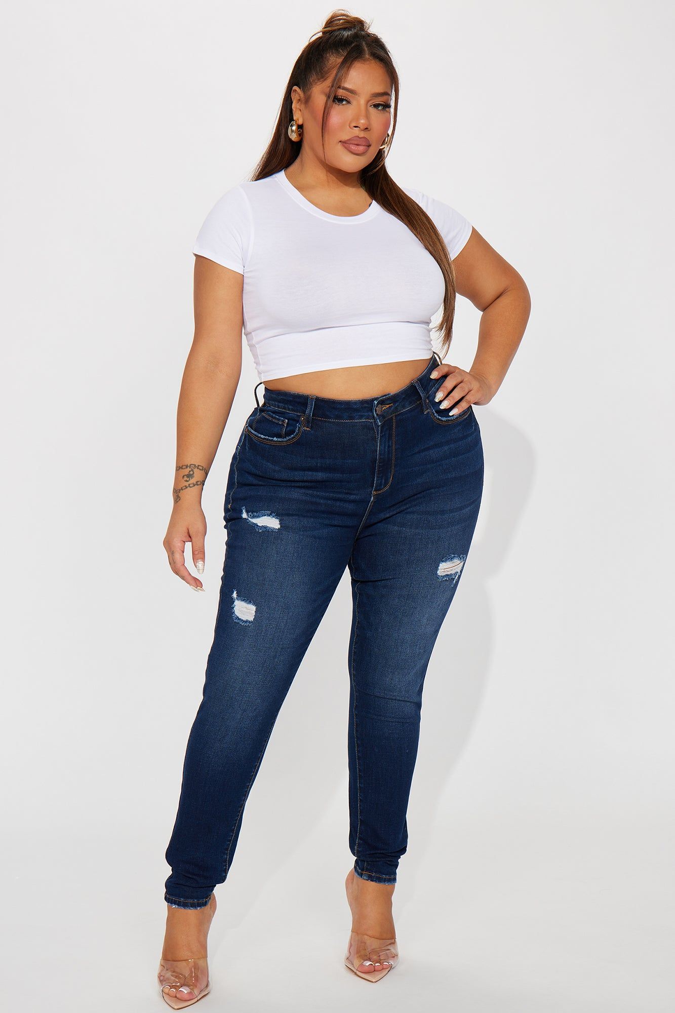 Taking Shape Booty Lifting Stretch Skinny Jeans - Dark Wash sold by Fashion Nova product image thumbnail 5