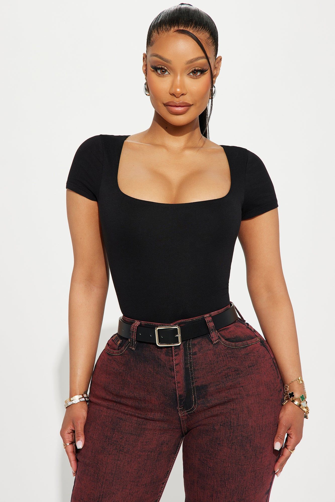 Devyn Double Layered Bodysuit - Black sold by Fashion Nova product image thumbnail 3