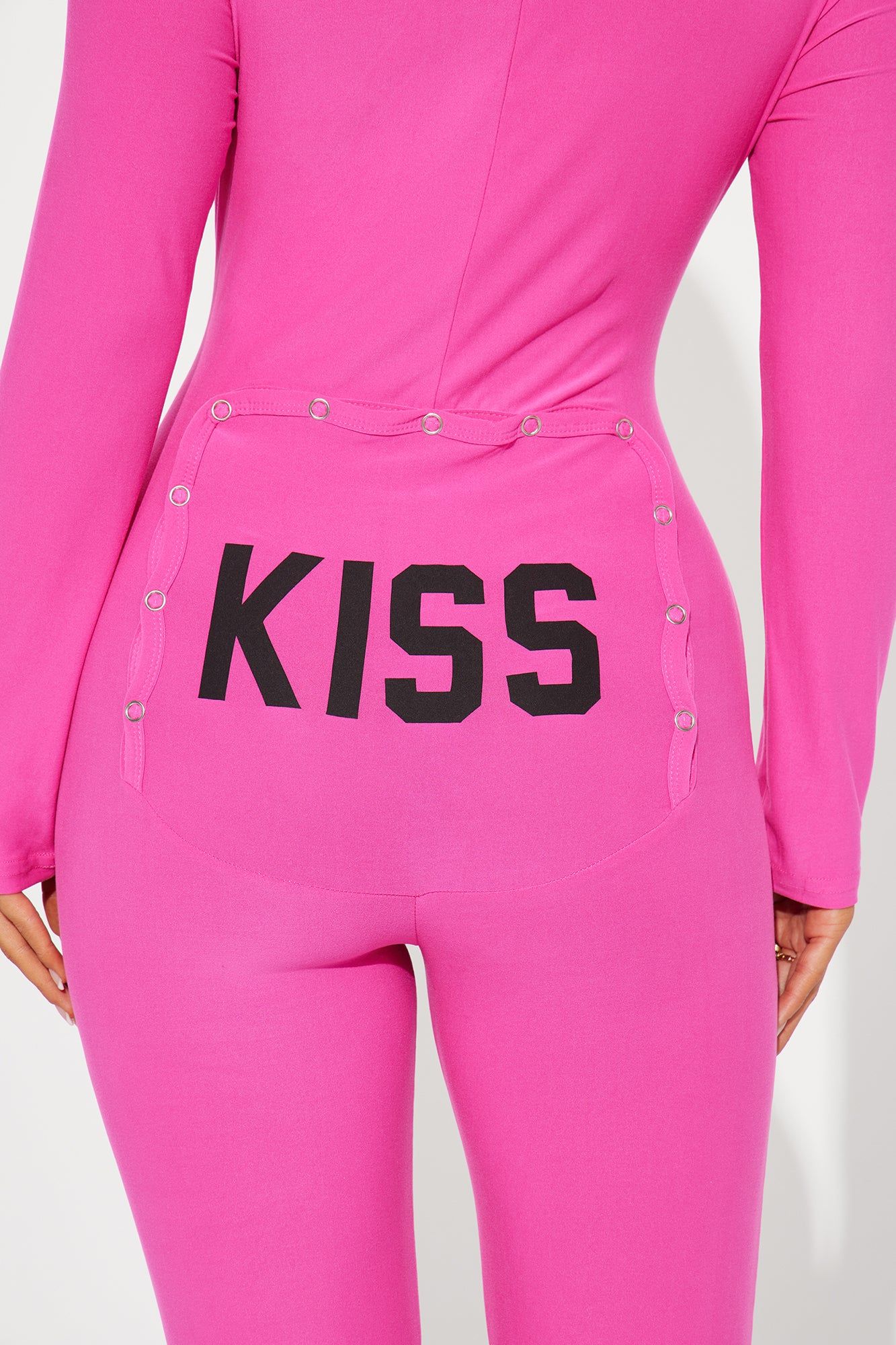 Kiss It PJ Jumpsuit Onesie - Hot Pink sold by Fashion Nova product image thumbnail 4
