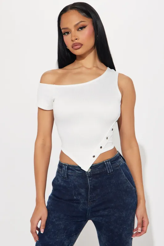 Nina One Shoulder Top - White sold by Fashion Nova