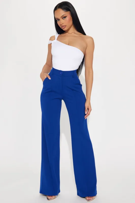 Heidi Wide Leg Trouser Pant - Royal sold by Fashion Nova