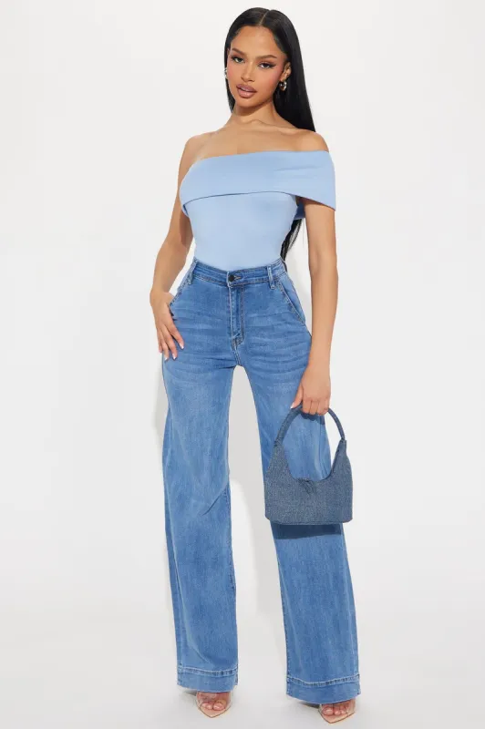 Margot Stretch Trouser Jeans - Medium Wash sold by Fashion Nova