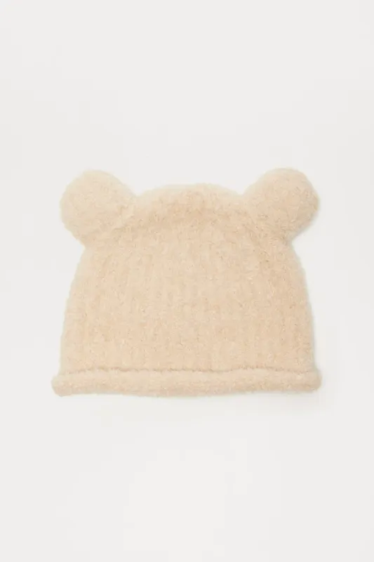 Snuggle Bear Beanie - Ivory sold by Fashion Nova