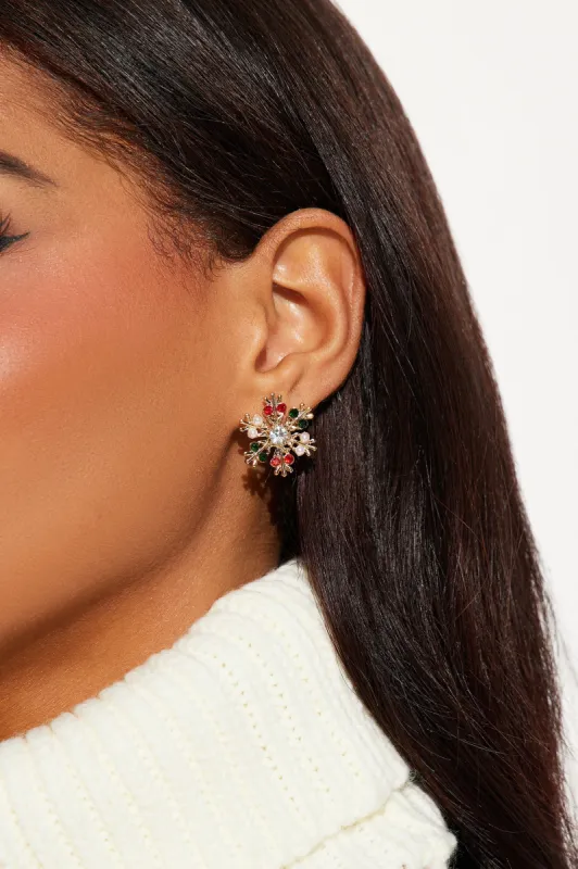 Snowflake Dreams Stud Earrings  - Multi Color sold by Fashion Nova