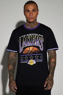 Lakers Break Of Dawn Short Sleeve Tee - Black sold by Fashion Nova
