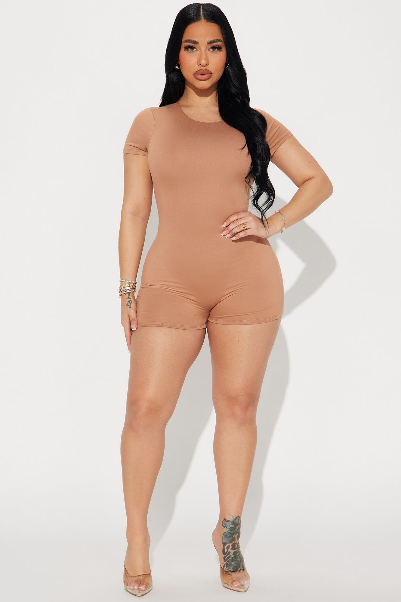 Ericka Double Lined Romper - Tan sold by Fashion Nova product image thumbnail 3