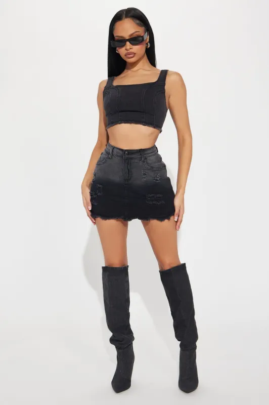 Burning Love Micro Mini Skirt - Black sold by Fashion Nova