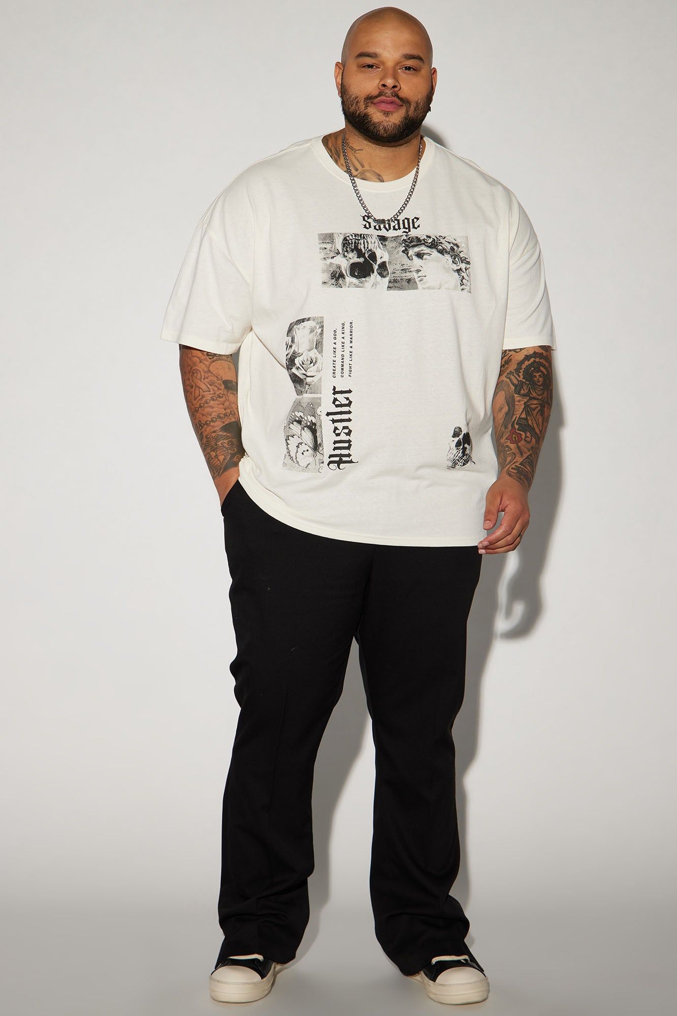 Savage Hustle Oversized Short Sleeve Tee - White sold by Fashion Nova product image thumbnail 5