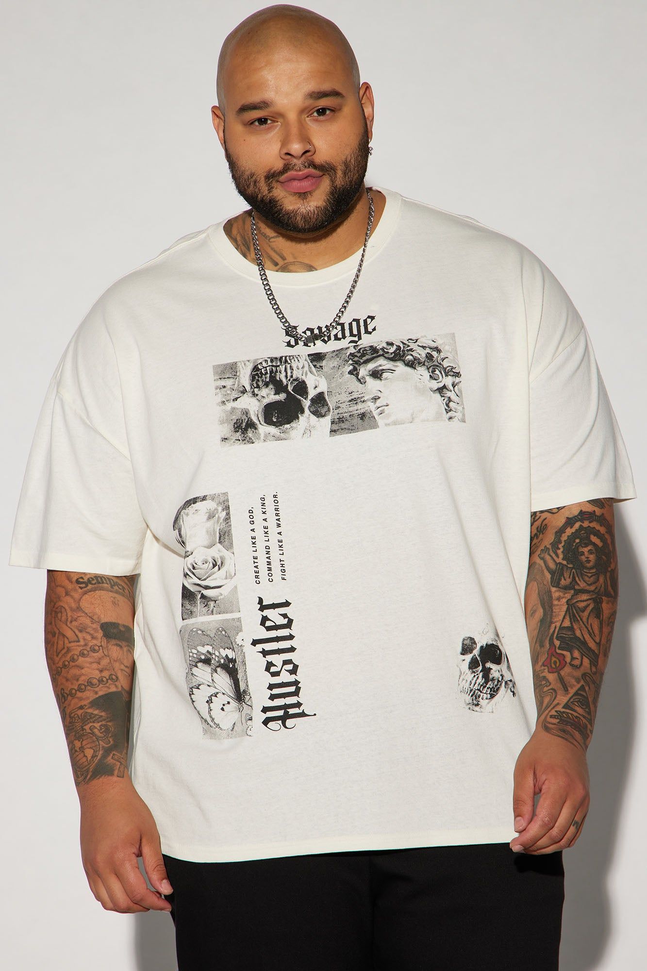 Savage Hustle Oversized Short Sleeve Tee - White sold by Fashion Nova product image thumbnail 4