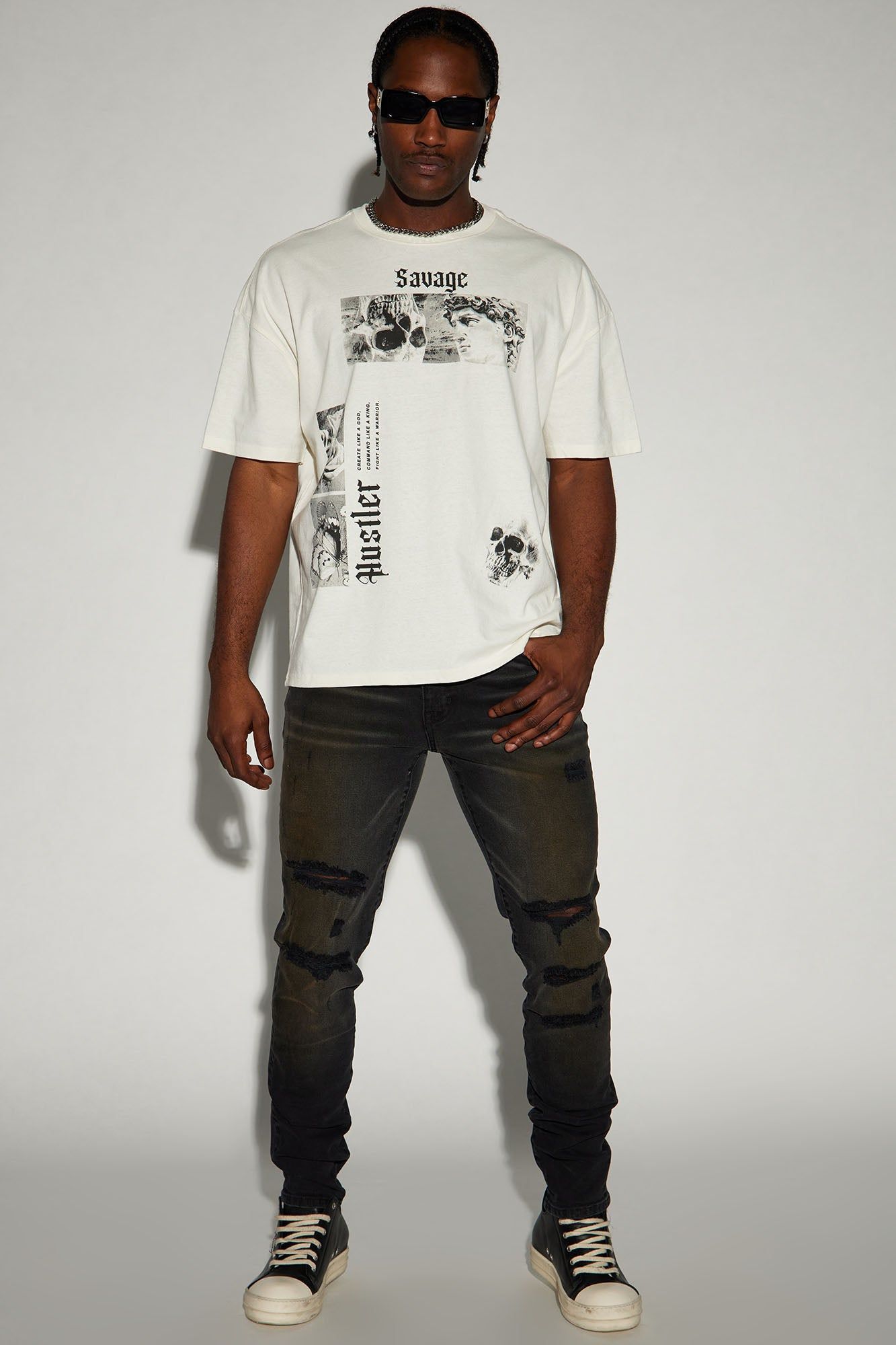 Savage Hustle Oversized Short Sleeve Tee - White sold by Fashion Nova product image thumbnail 2