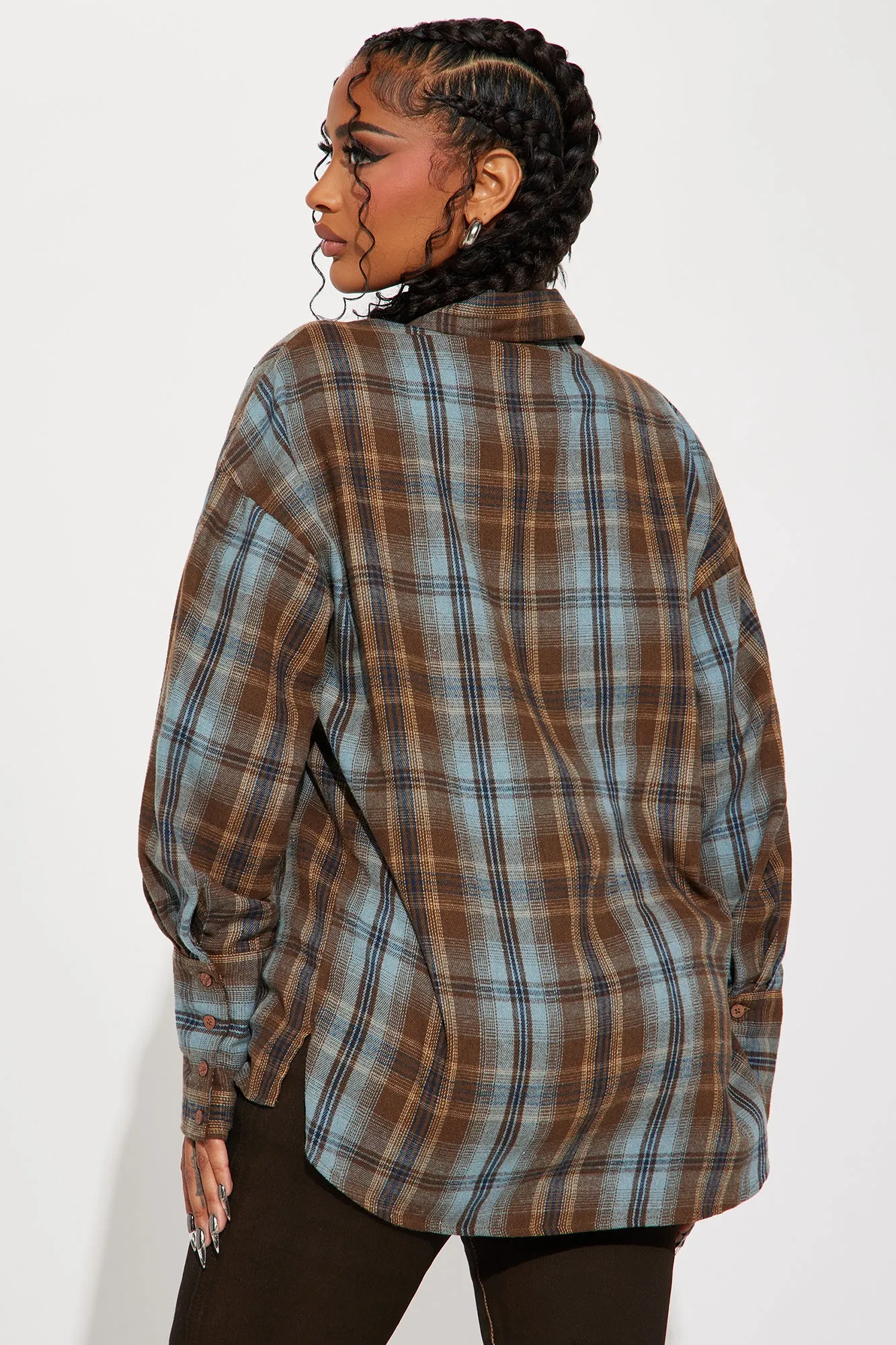 Fall For You Plaid Shirt - Brown/combo sold by Fashion Nova product image thumbnail 3