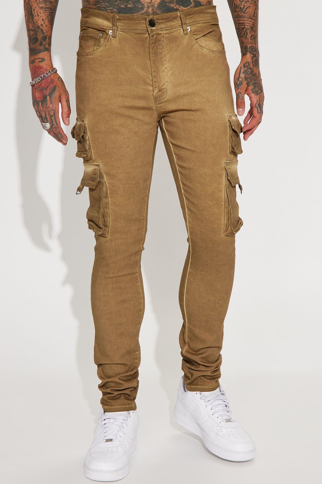 Loaded Stacked Skinny Cargo Jeans - Camel sold by Fashion Nova product image thumbnail 5