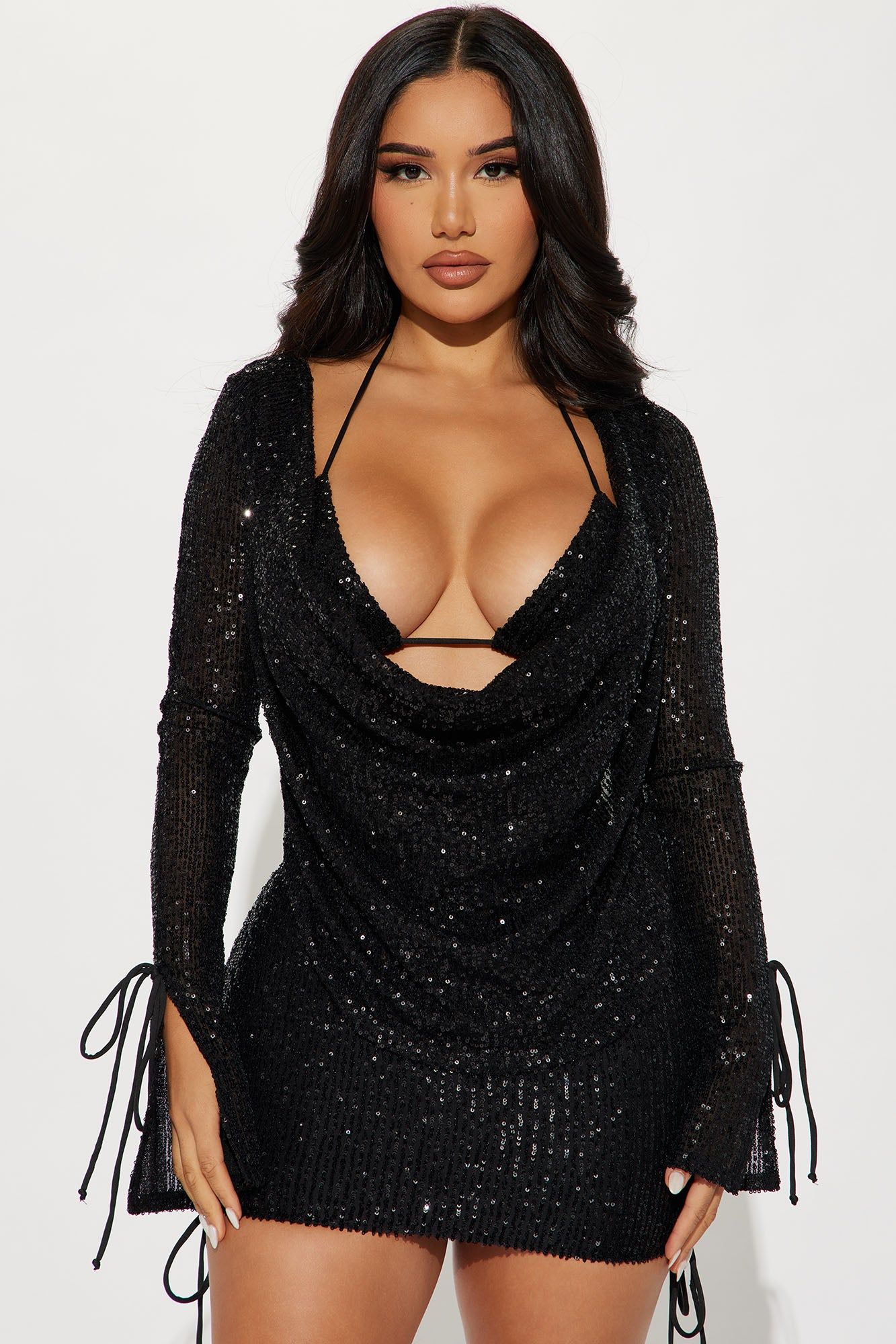 Miami Glamour Life Sequin Mini Dress Set - Black sold by Fashion Nova product image thumbnail 2