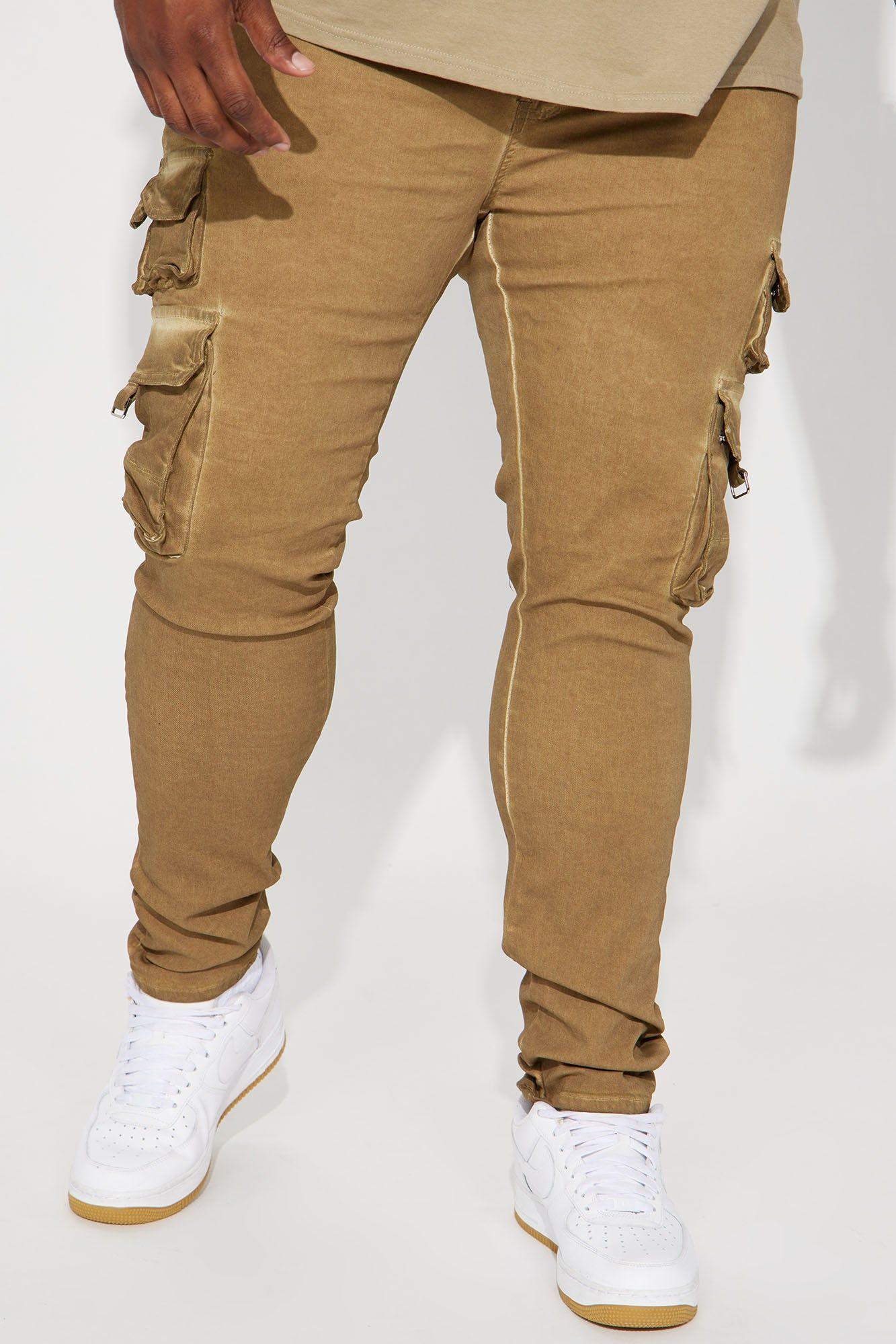 Loaded Stacked Skinny Cargo Jeans - Camel sold by Fashion Nova product image thumbnail 2