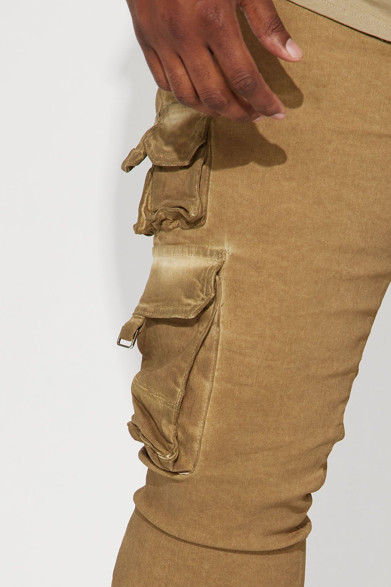 Loaded Stacked Skinny Cargo Jeans - Camel sold by Fashion Nova product image thumbnail 8
