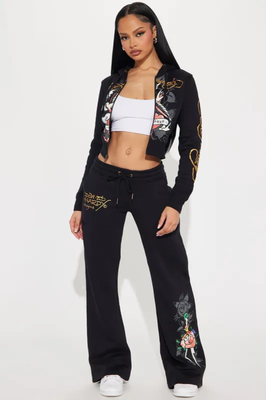 Ed Hardy Swallow Bird Sweatpant - Black sold by Fashion Nova