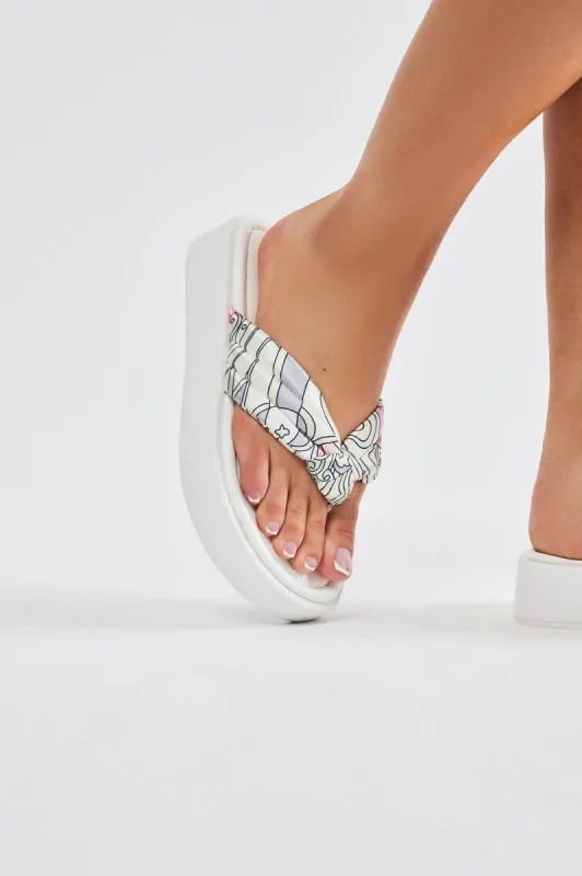 Louella Flip Flops - White sold by Fashion Nova