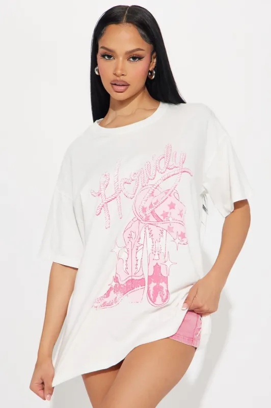 Cutie In Cowgirl Boots Washed Tee - Ivory sold by Fashion Nova