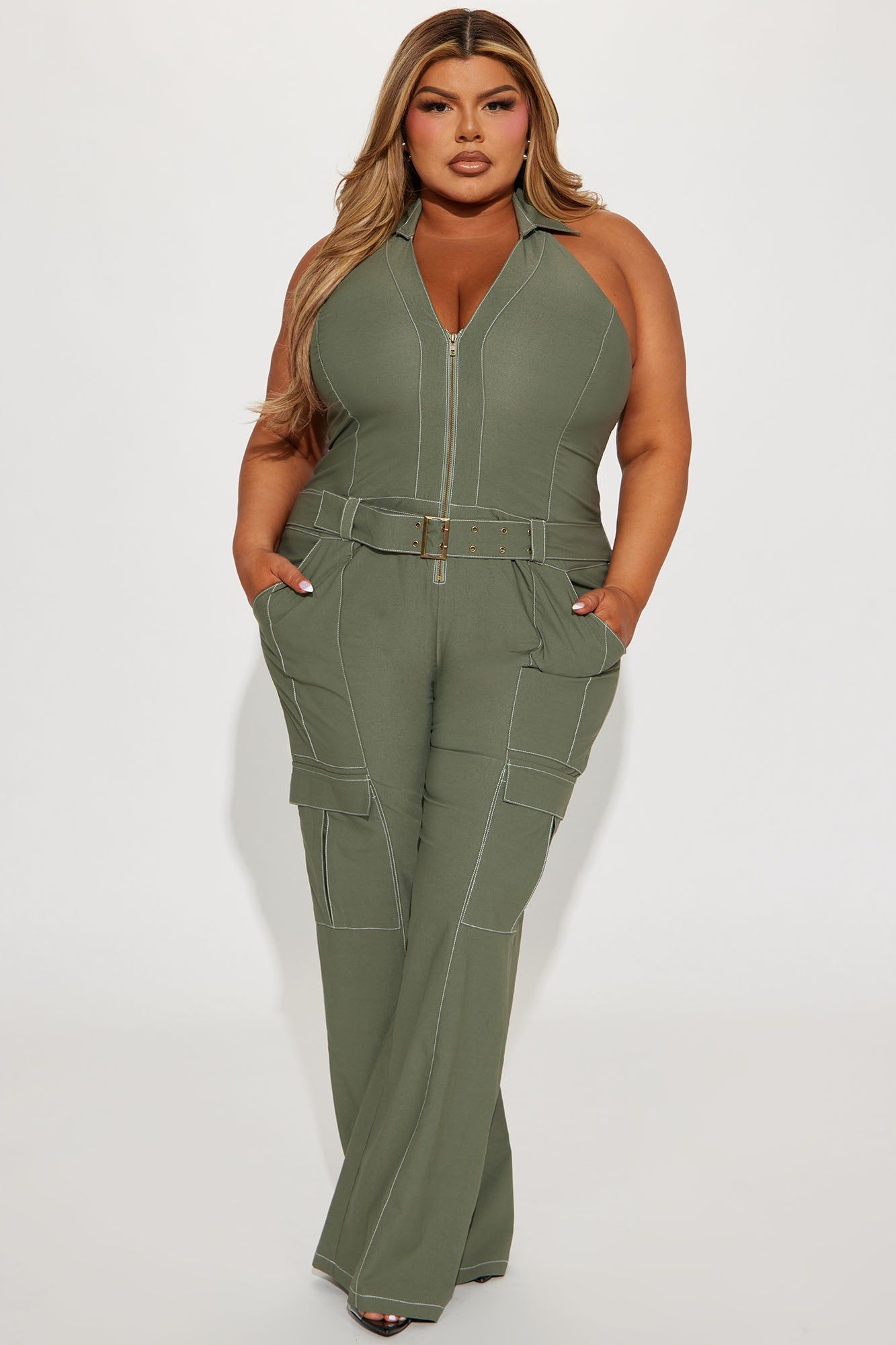 Make It Happen Cargo Jumpsuit - Olive sold by Fashion Nova product image thumbnail 5