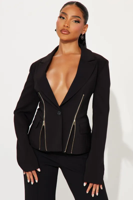 Hold It Down Blazer - Black sold by Fashion Nova