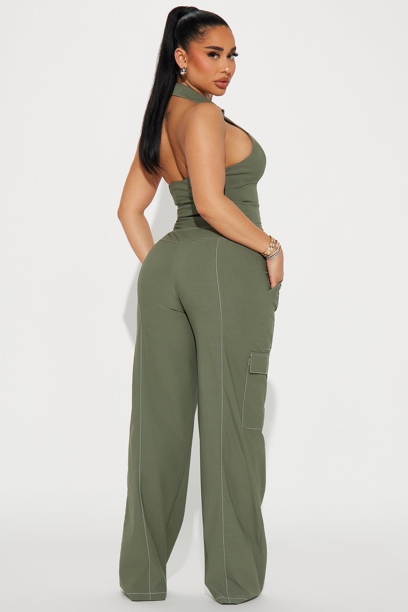 Make It Happen Cargo Jumpsuit - Olive sold by Fashion Nova product image thumbnail 3