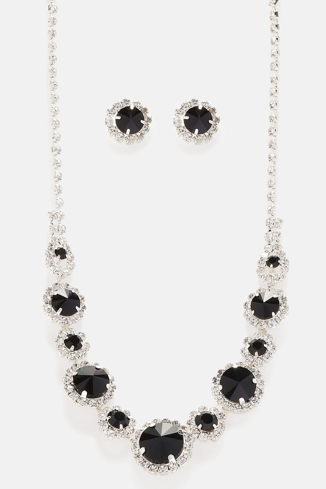 Wedding Reception Necklace And Earring Set - Silver/Black sold by Fashion Nova product image thumbnail 3