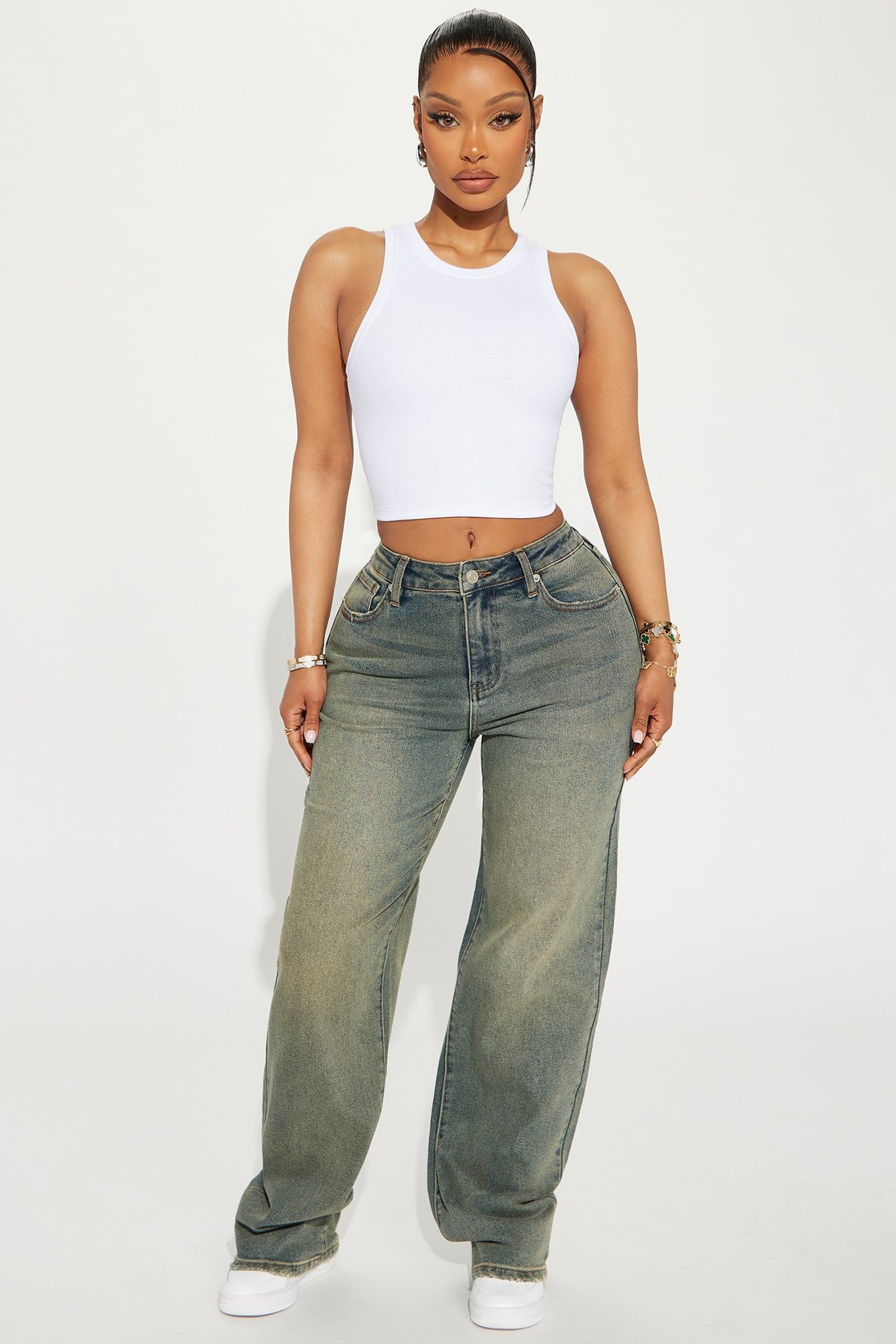 Left Him Speechless Straight Leg Jeans - Vintage Wash sold by Fashion Nova
