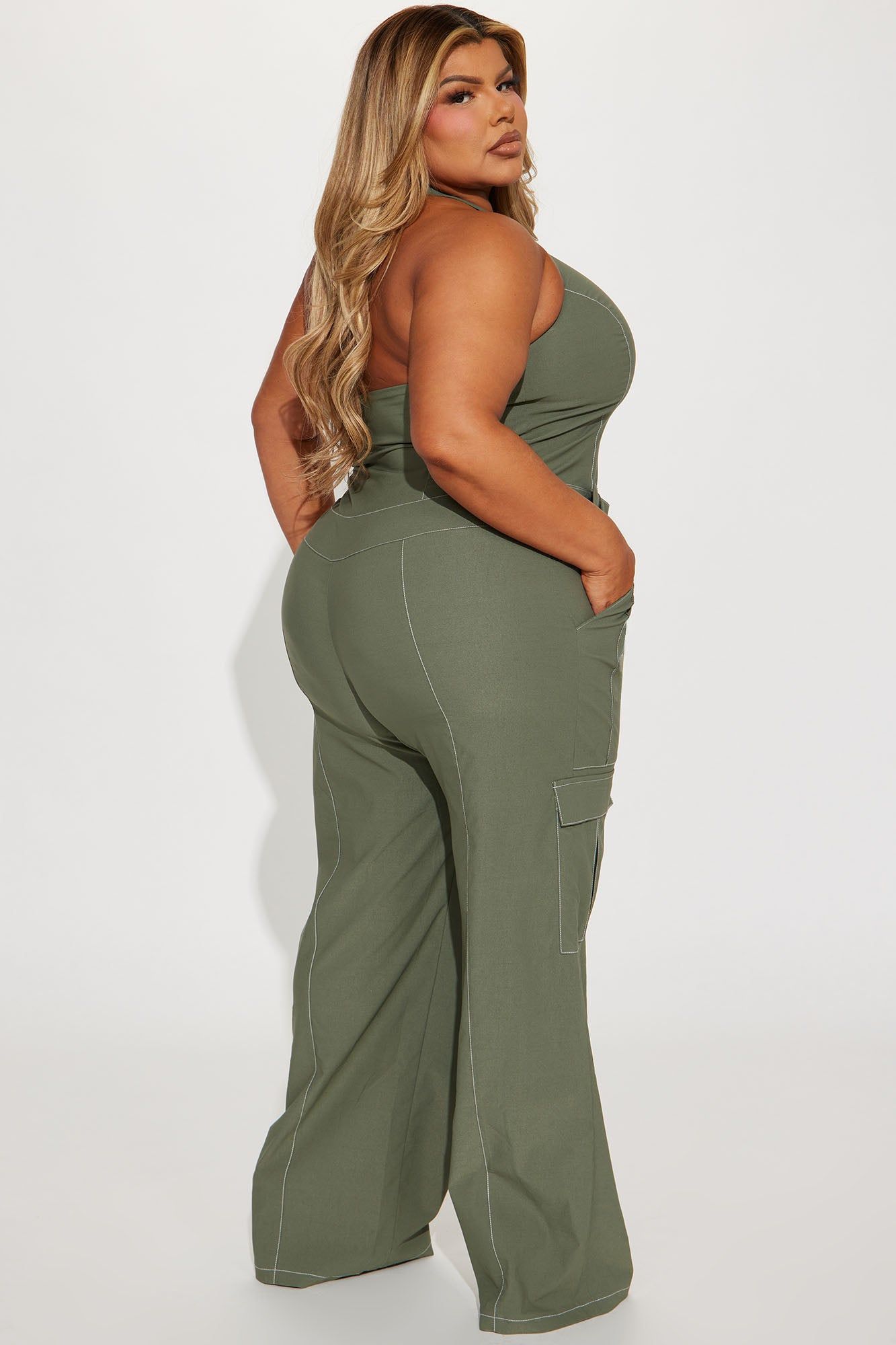 Make It Happen Cargo Jumpsuit - Olive sold by Fashion Nova product image thumbnail 4