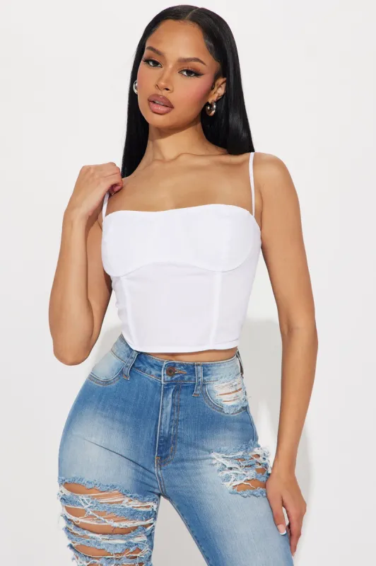 Fresh Air Poplin Corset Top - White sold by Fashion Nova