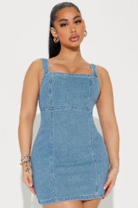 Tara Denim Mini Dress - Medium Wash sold by Fashion Nova