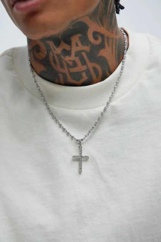 Glory Days Iced Out Necklace - Silver sold by Fashion Nova