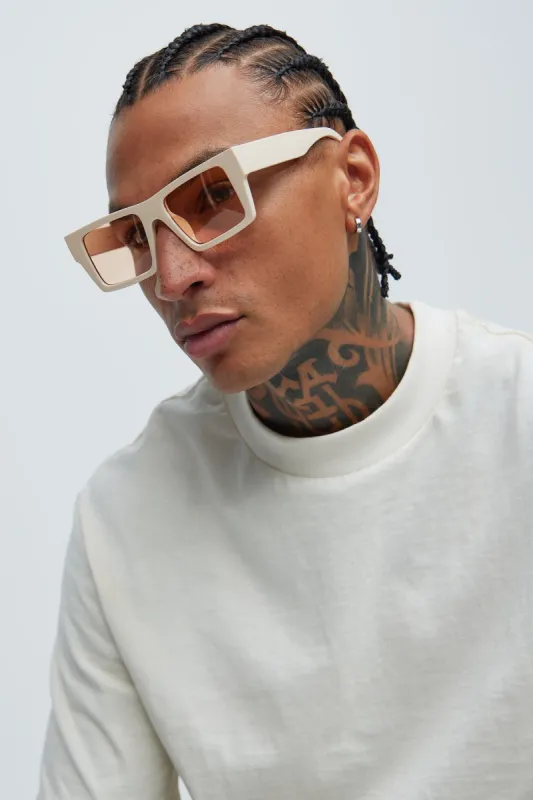 In The Deep Sunglasses - Cream/combo sold by Fashion Nova