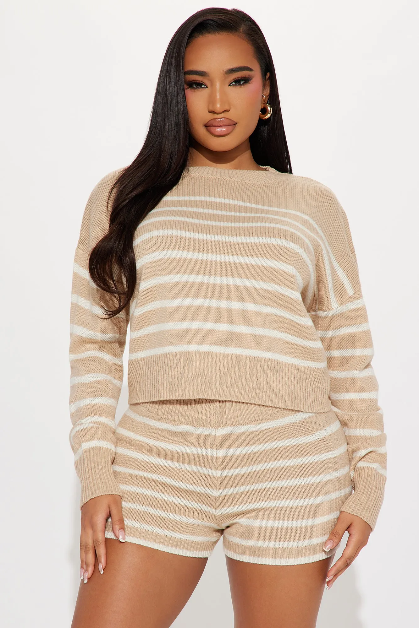 Maia Sweater Short Set - Taupe/combo sold by Fashion Nova product image thumbnail 2