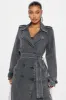 Can't Blame Me Washed Denim Trench - Black Wash sold by Fashion Nova