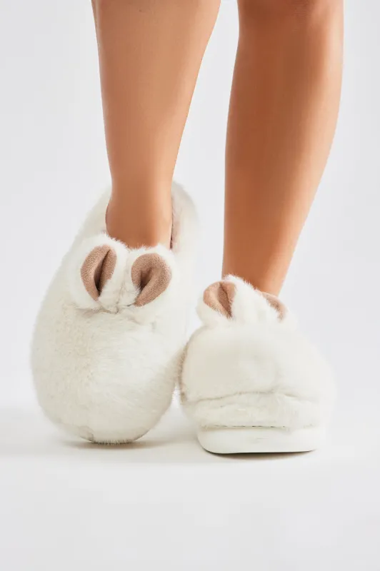 Fluffy Bunny Slippers - Cream sold by Fashion Nova