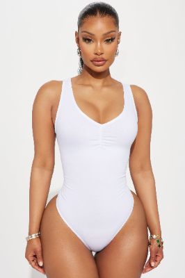Destiny Tank Bodysuit - White sold by Fashion Nova