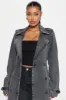Can't Blame Me Washed Denim Trench - Black Wash sold by Fashion Nova