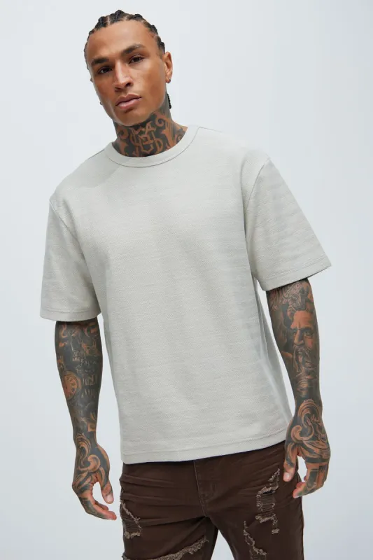 Burke Textured Relaxed Tee - Stone sold by Fashion Nova