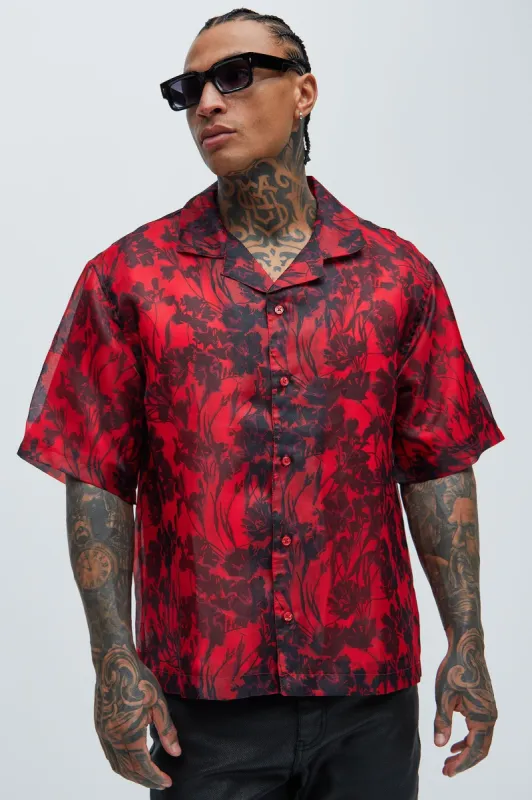 Pleasant Floral Shirt - Red/combo sold by Fashion Nova