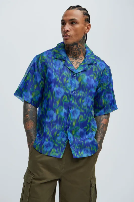 Vertigo Floral Shirt - Blue/combo sold by Fashion Nova