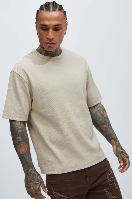 Burke Textured Tee - Tan sold by Fashion Nova
