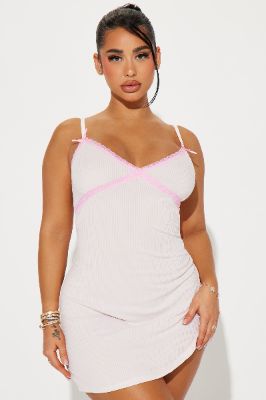 In Your Dreams Ribbed Cami Sleep Dress - Pink sold by Fashion Nova