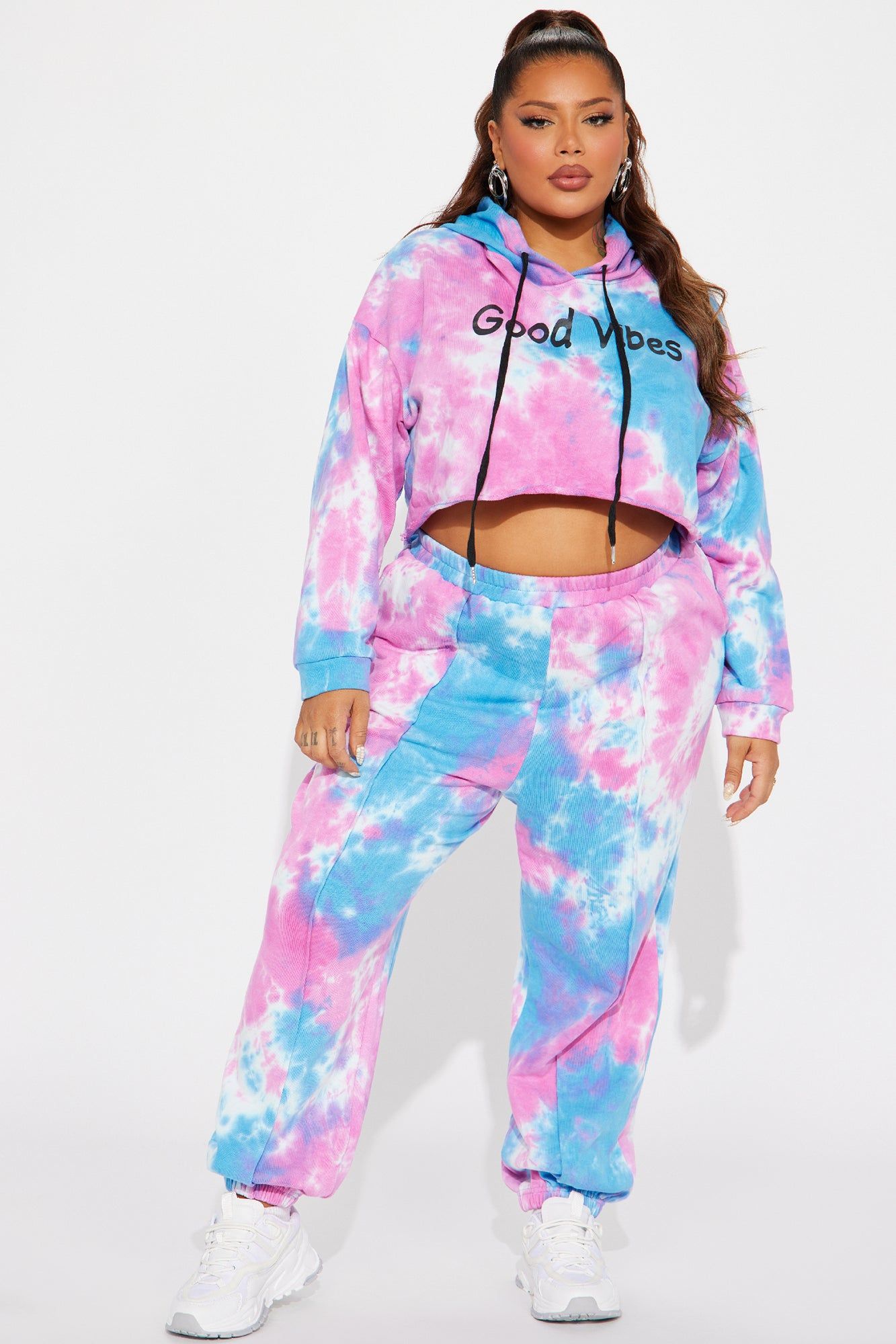 Good Vibes Tie Dye Jogger Set - Blue/combo sold by Fashion Nova product image thumbnail 4