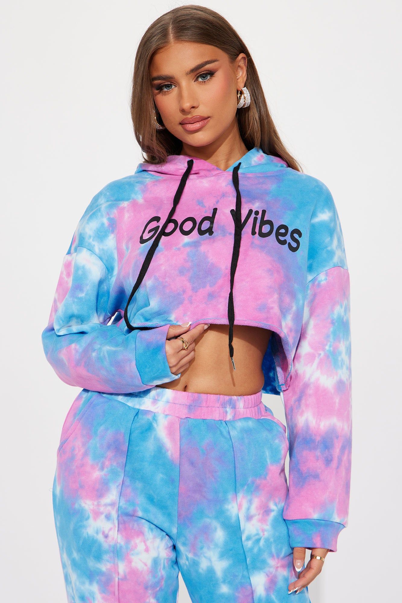 Good Vibes Tie Dye Jogger Set - Blue/combo sold by Fashion Nova product image thumbnail 2