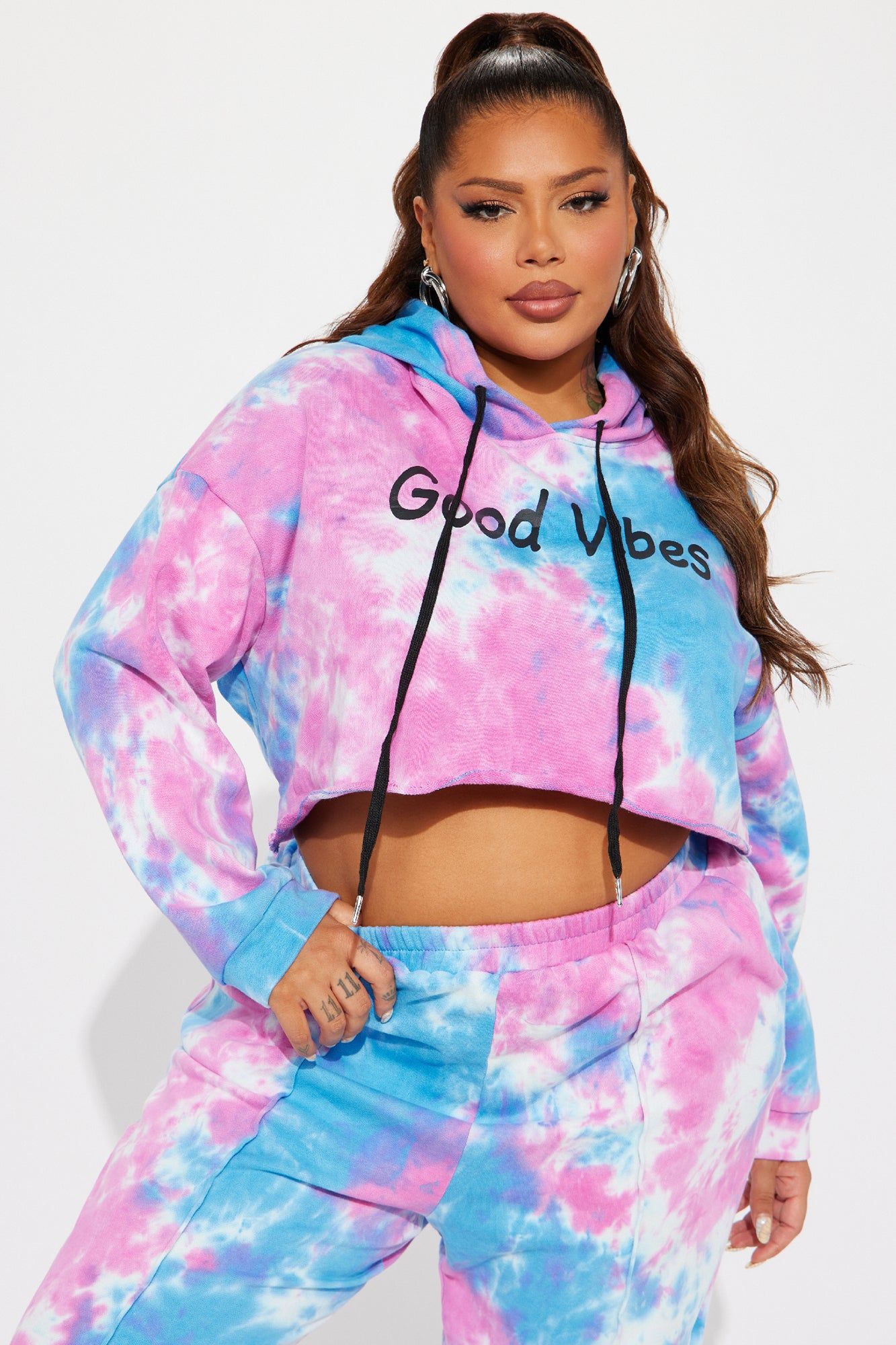 Good Vibes Tie Dye Jogger Set - Blue/combo sold by Fashion Nova product image thumbnail 5