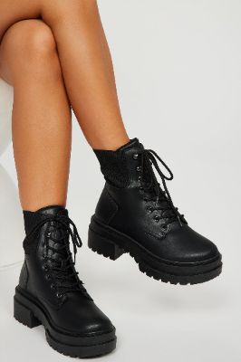 Running Around Combat Boots - Black sold by Fashion Nova
